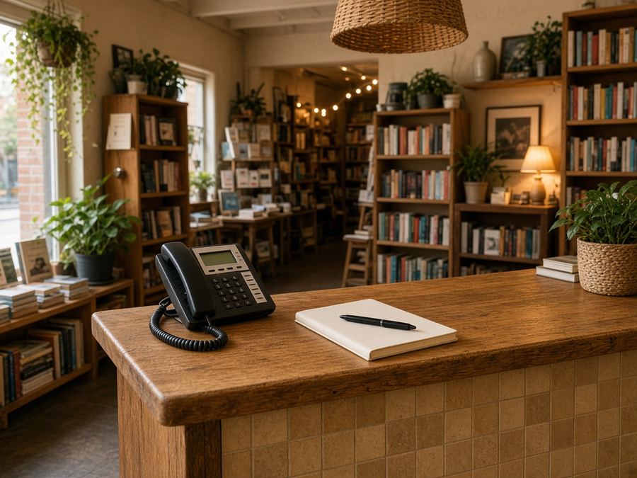 Contact desk at Studio Golden Vortex in Ottawa